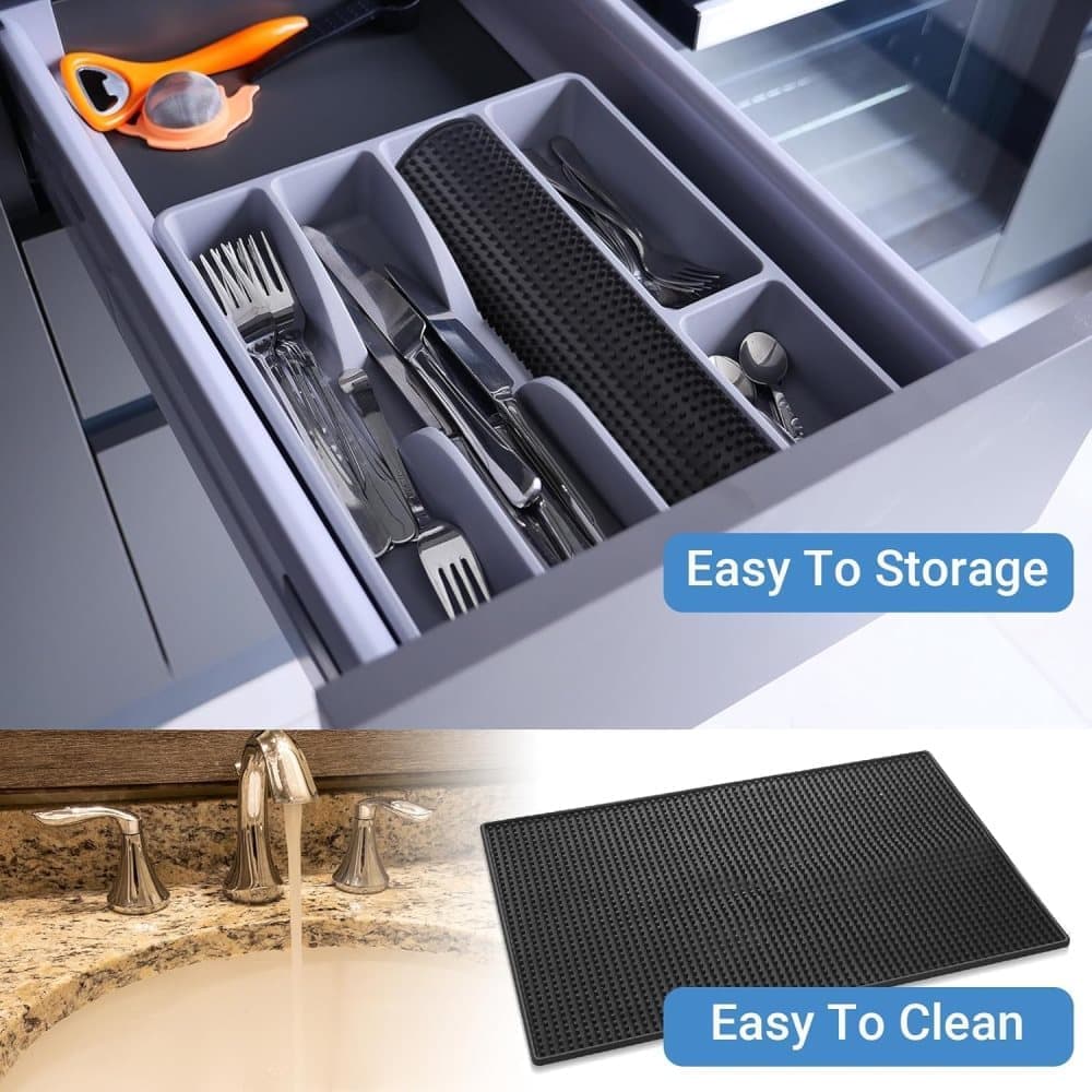 Non-Slip Dish Drying Mat 45x30cm, Bar Mat Dish Rack - Image 6