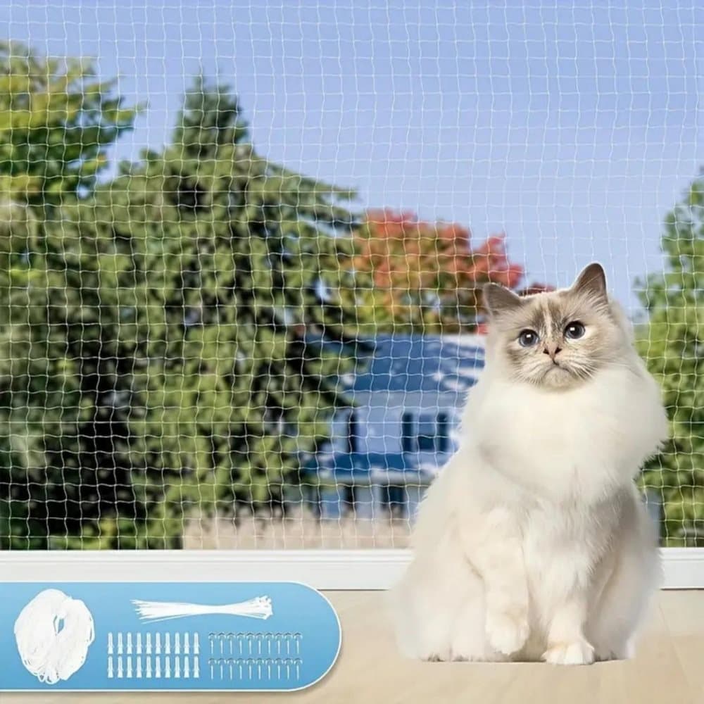 1 Pack Cat Protection Net for Balconies and Windows, Compatible with Cats, 8M x 3M - Image 1
