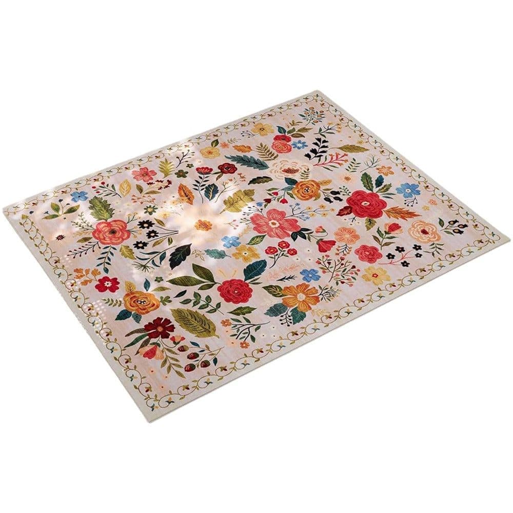 Bohemian Floral Doormat Non-slip Absorbent Dirt-Resistant Machine Washable for Bathroom Hallway and Kitchen, 60x90cm, Beige - Image 1