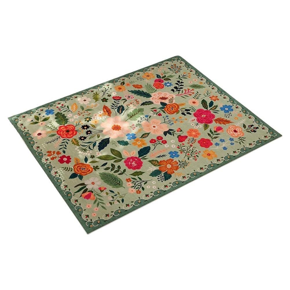 Bohemian Floral Doormat Non-slip Absorbent Dirt-Resistant Machine Washable for Bathroom Hallway and Kitchen, 40x60cm, Green - Image 1