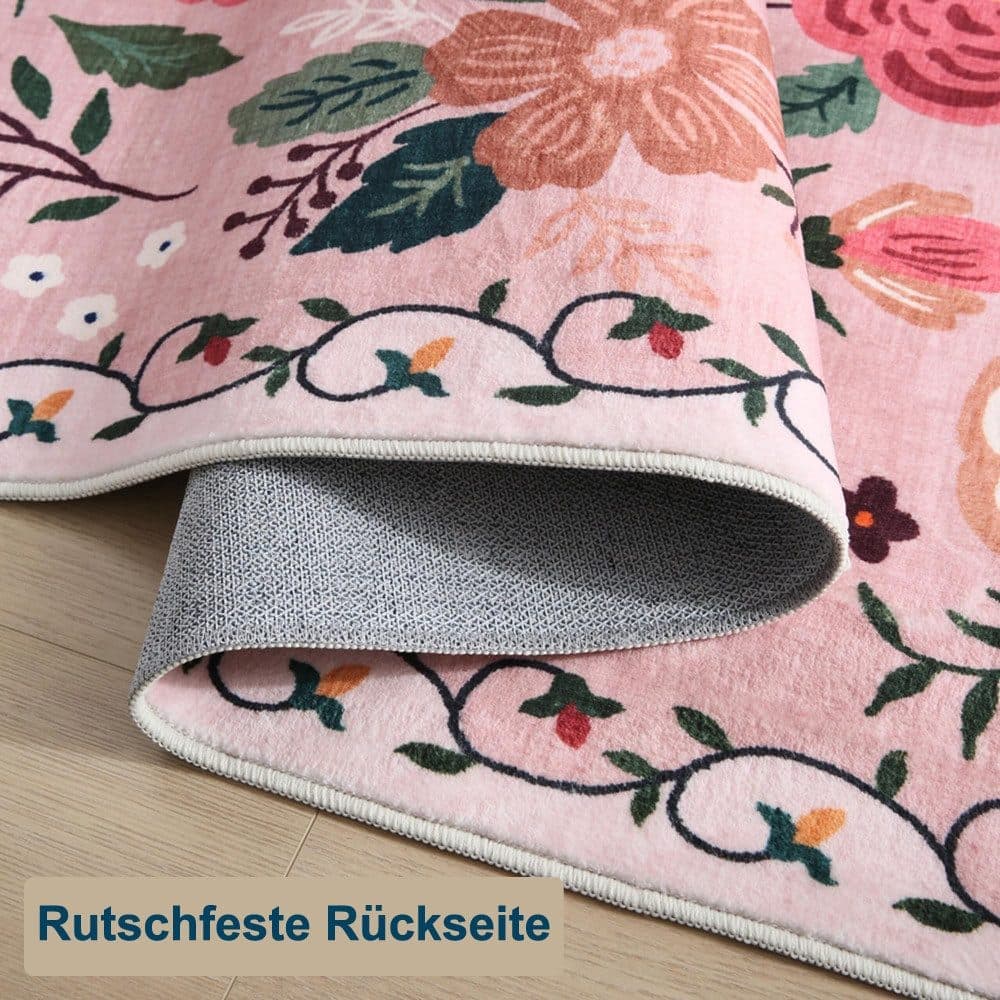 Bohemian Floral Doormat Non-slip Absorbent Dirt-Resistant Machine Washable, 18x30 inches - Image 4