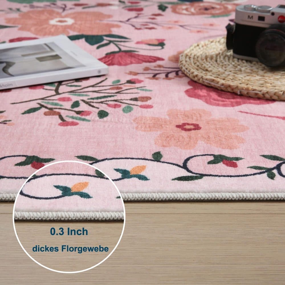 Bohemian Floral Doormat Non-slip Absorbent Dirt-Resistant Machine Washable, 18x30 inches - Image 5