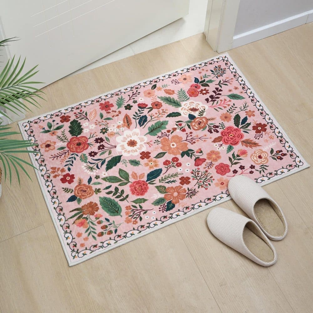 Bohemian Floral Doormat Non-slip Absorbent Dirt-Resistant Machine Washable, 18x30 inches - Image 7