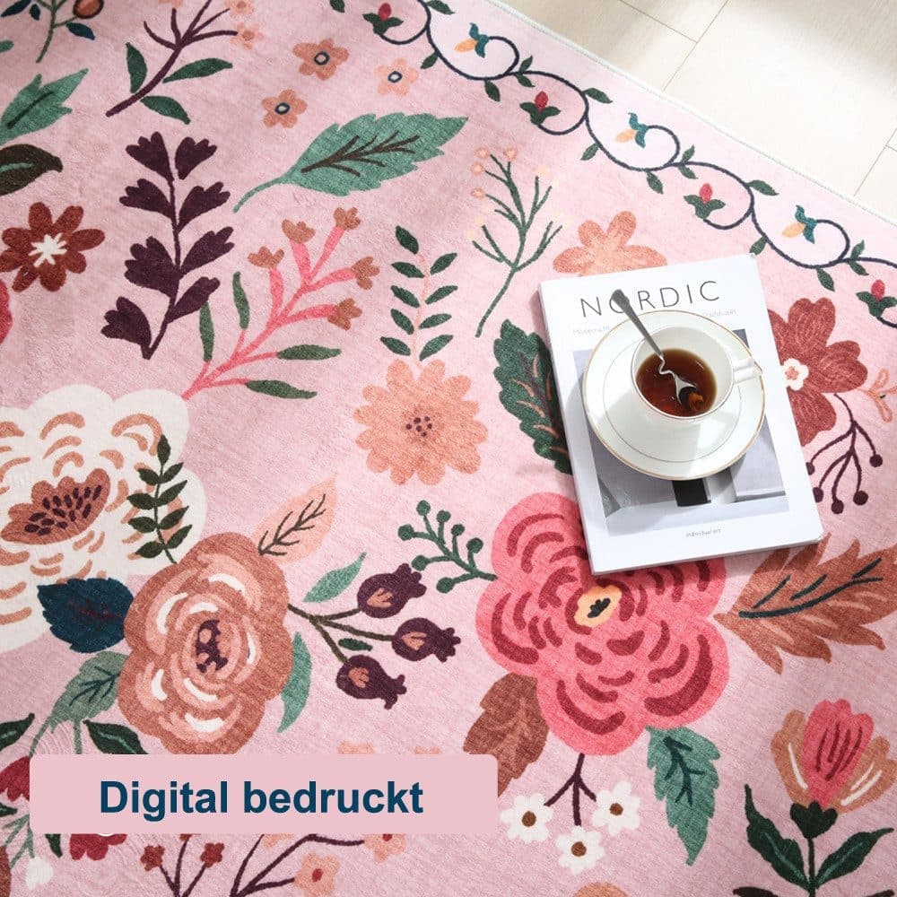 Bohemian Floral Doormat Non-slip Absorbent Dirt-Resistant Machine Washable, 18x30 inches - Image 8