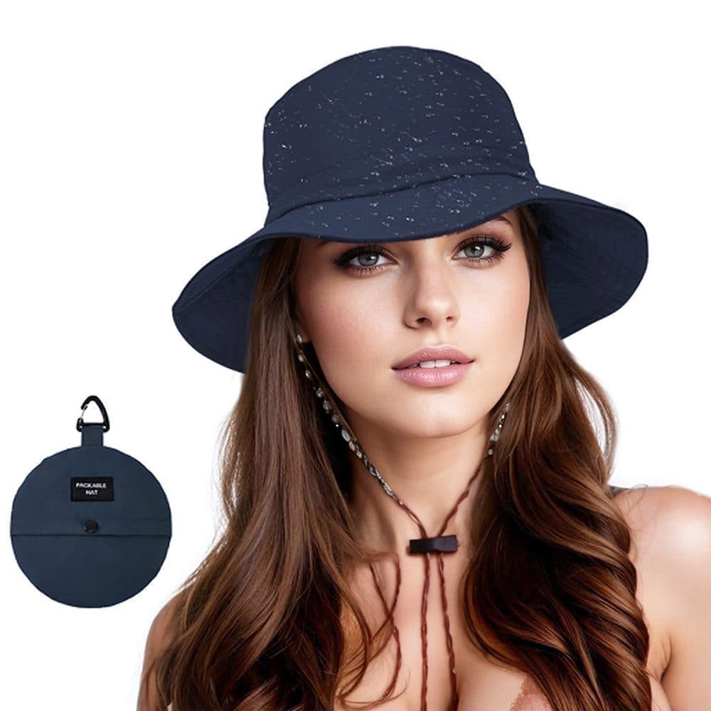Foldable Waterproof Fisherman Hat Unisex Quick-Drying Sun Protection Outdoor Summer Hat, Dark Blue - Image 1