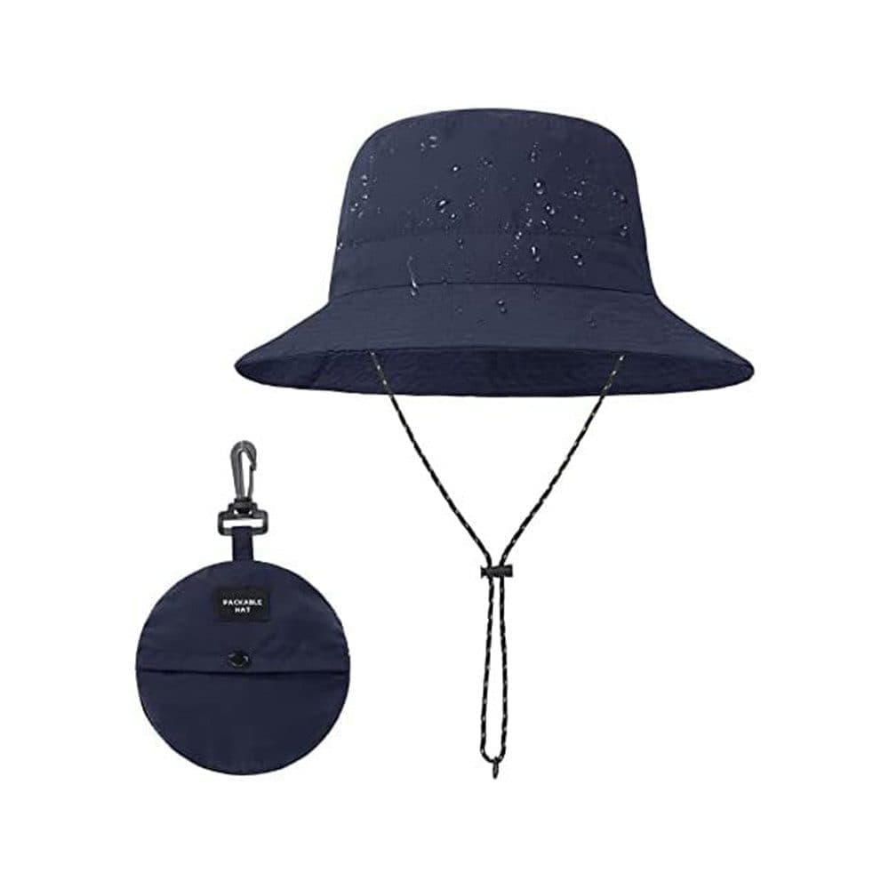 Foldable Waterproof Fisherman Hat Unisex Quick-Drying Sun Protection Outdoor Summer Hat, Dark Blue - Image 2