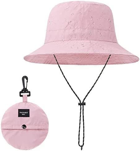 Unisex Foldable Waterproof Fisherman Hat Quick-Drying Sun Protection for Summer Outdoor, Pink - Image 1