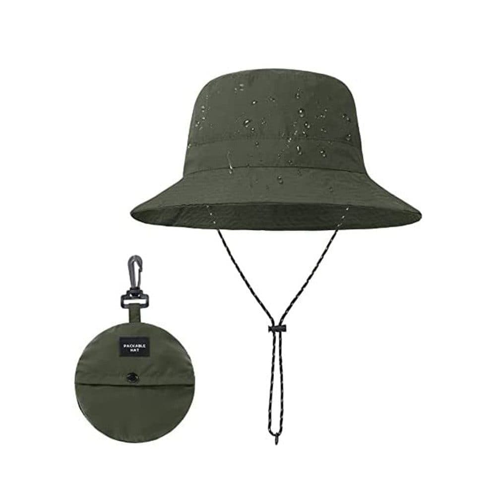Foldable Waterproof Fisherman Hat Unisex Quick-Drying Sun Protection Summer Outdoor, Dark Green - Image 2