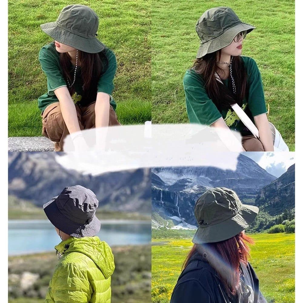 Foldable Waterproof Fisherman Hat Unisex Quick-Drying Sun Protection Summer Outdoor, Dark Green - Image 6
