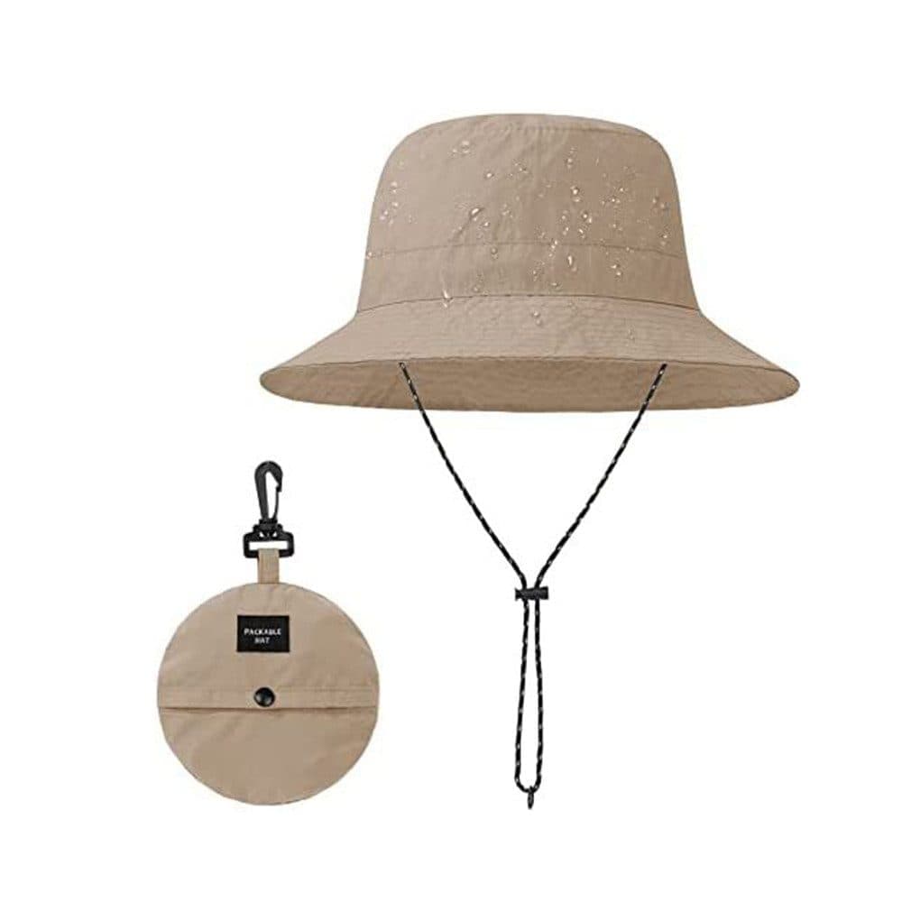 Foldable Waterproof Fisherman Hat Unisex Quick-Drying Sun Hat for Summer Outdoor, Light Brown - Image 2