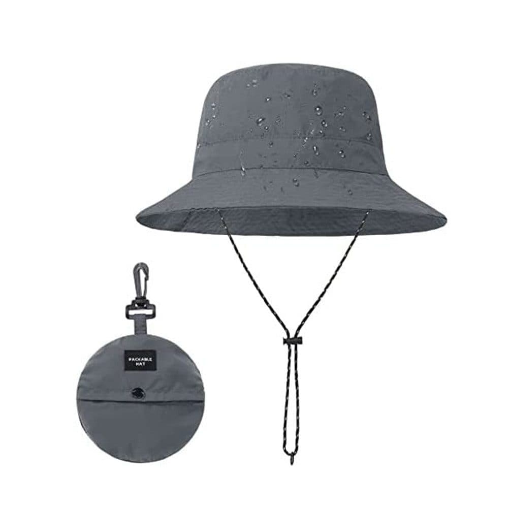 Foldable Waterproof Fisherman Hat Unisex Quick-Drying Sun Protection Summer Outdoor Hat, Dark Gray - Image 2