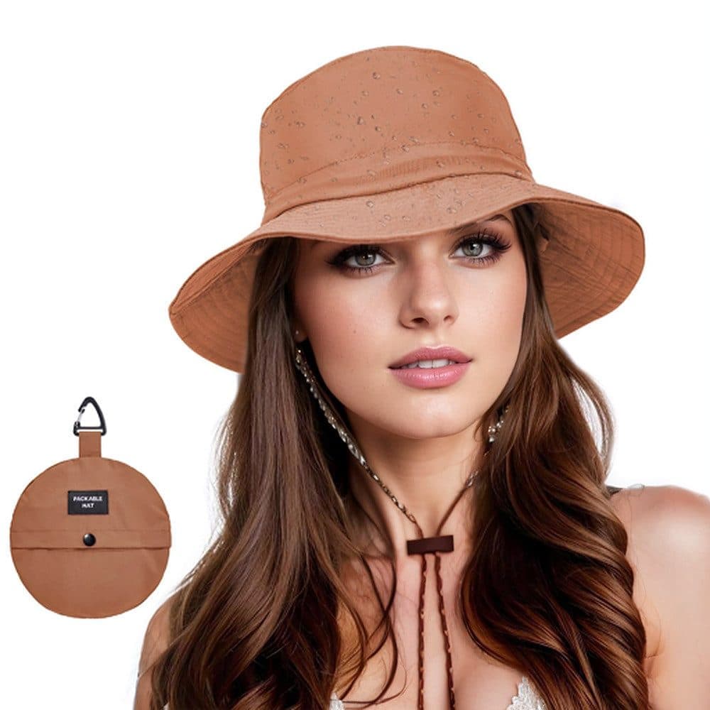 Foldable Waterproof Fisherman Hat Unisex Quick-Drying Sun Protection Summer Outdoor Hat, Dark Pink - Image 1