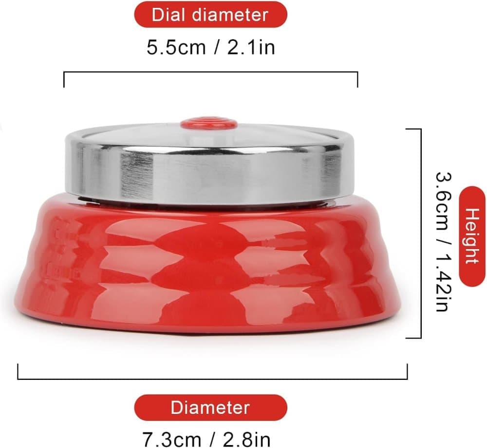 60 Minute Mechanical Kitchen Timer with Magnet in Stainless Steel, 3.6 x 7.3cm, Red - Image 3