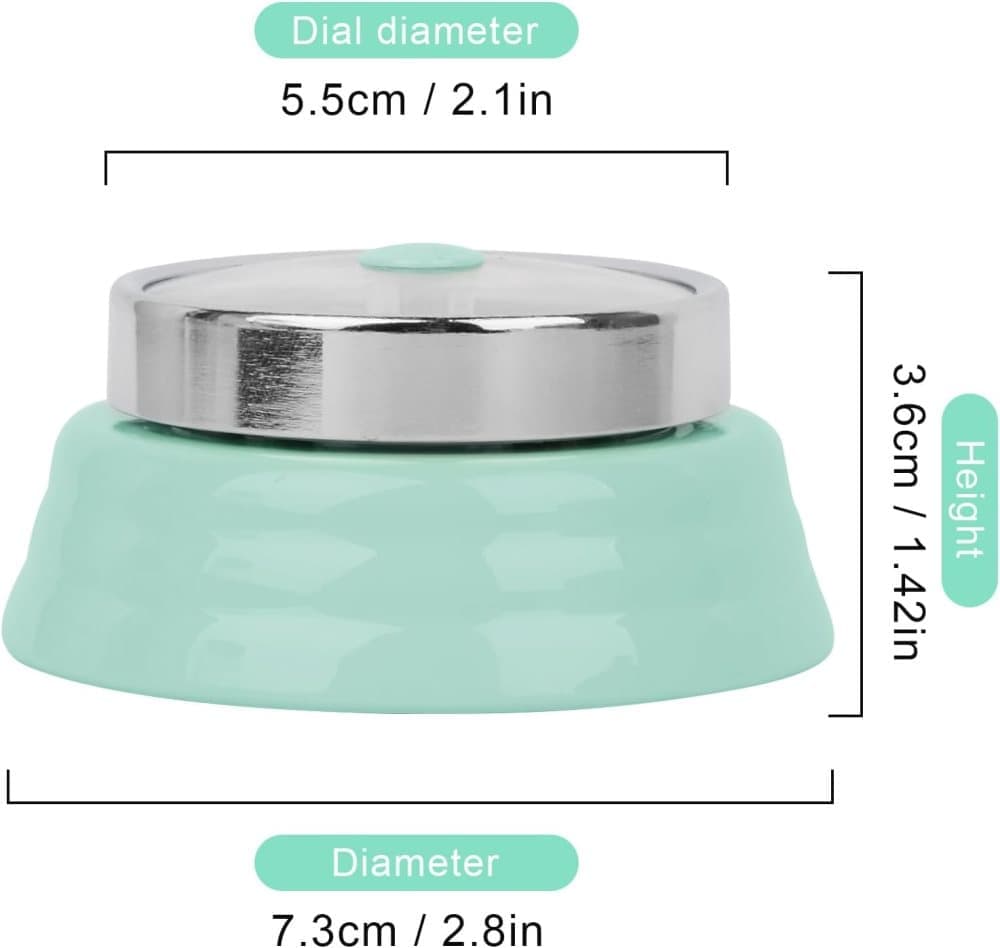 60 Minute Mechanical Kitchen Timer with Magnet, Stainless Steel, Green, 3.6 x 7.3cm - Image 3