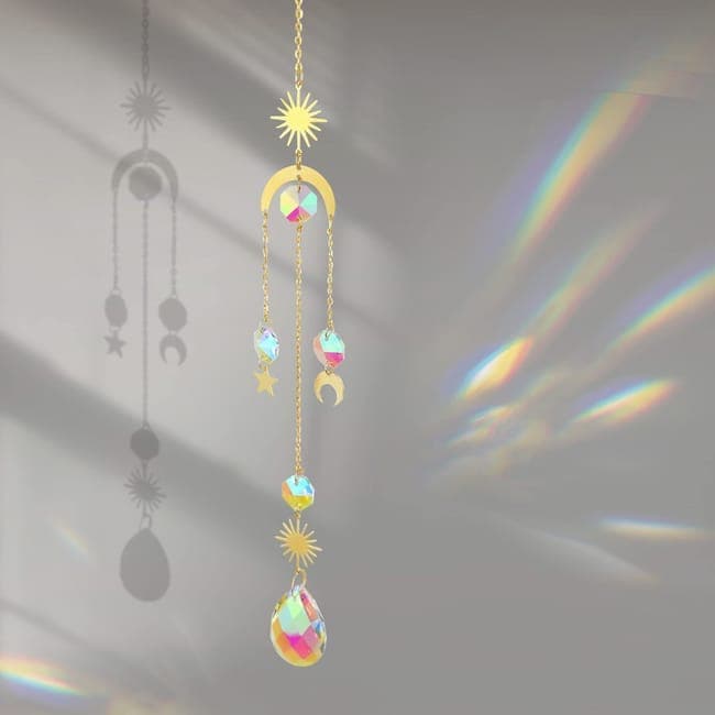 6 inches rainbow refractive prism suncatcher, with crystal decoration, , 6 inches - Image 8