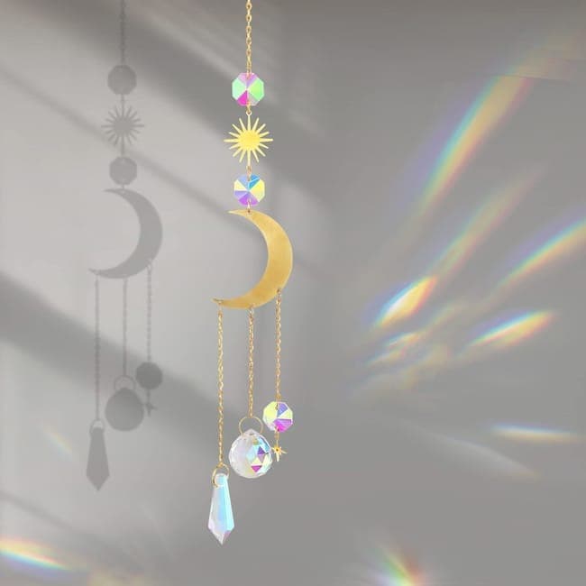6 inches rainbow refractive prism suncatcher, crystal sun reflecting decoration, , 6 inches - Image 8