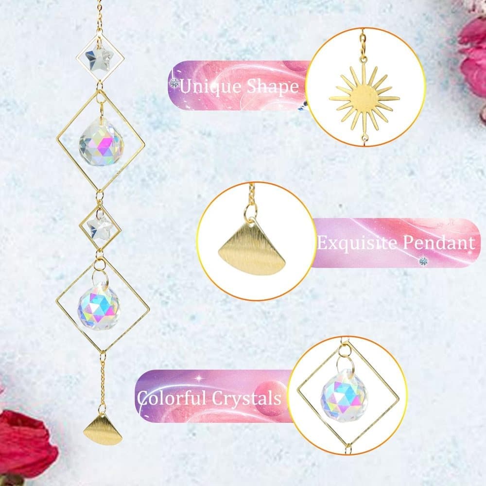 6 inches rainbow refractive prism suncatcher crystal decoration, 15 cm - Image 4