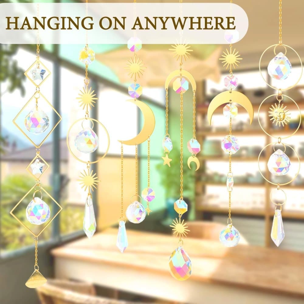 6 inches rainbow refractive prism suncatcher crystal decoration, 15 cm - Image 6