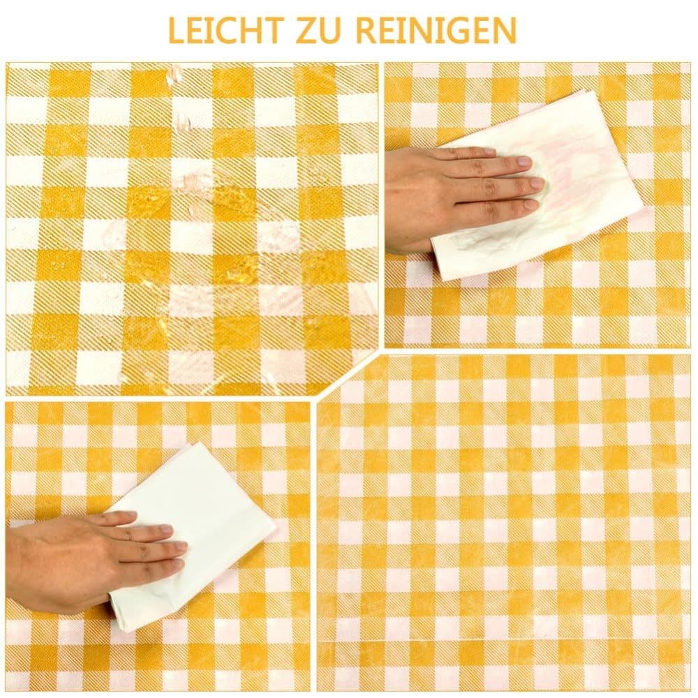1 Waterproof Picnic Mat with Carrying Handle, Foldable for Camping Beach Park, Yellow, 150x200cm - Image 3
