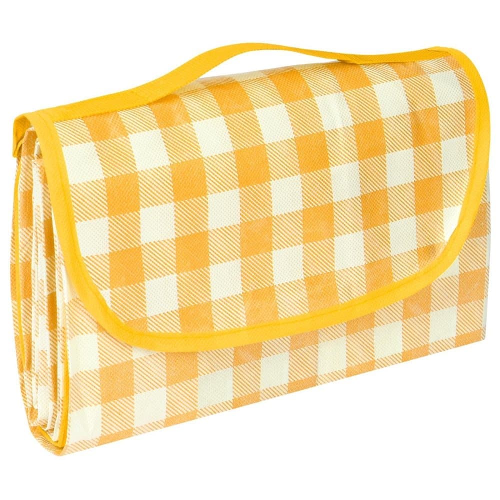Waterproof Picnic Mat Foldable with Carrying Handle for Camping Beach Park and Outdoor Activities, 100x150cm, Yellow - Image 1