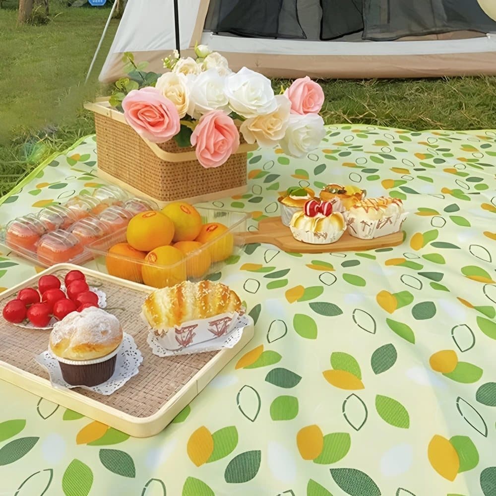 Waterproof Picnic Mat Foldable with Carrying Handle for Camping Beach Park Outdoor Activities, 100x150cm, Dark Green - Image 2