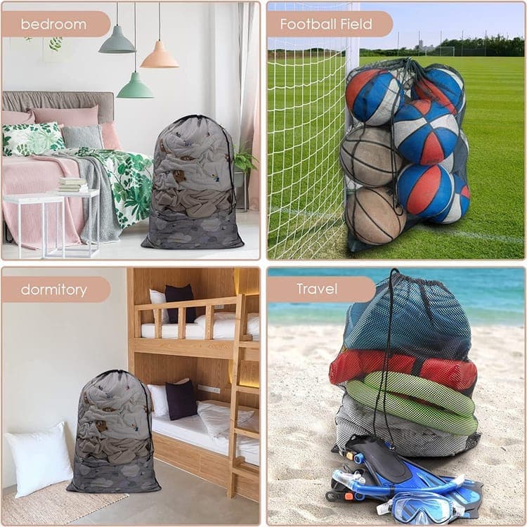 1-Pack Large Laundry Travel Bag, 60x90 cm, Black - Image 2