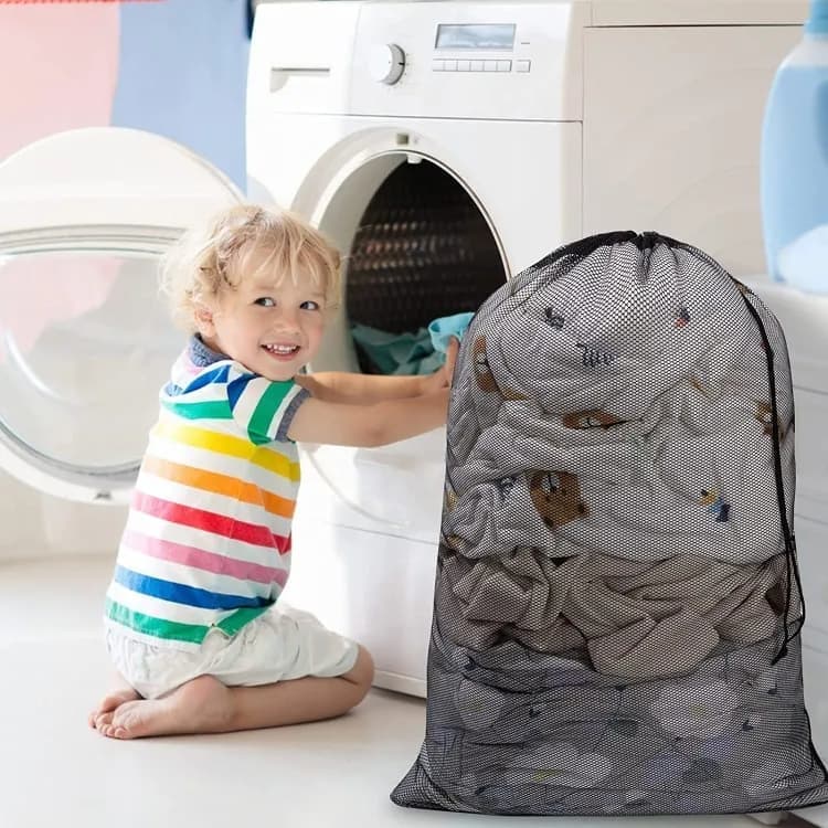 1-Pack Large Laundry Travel Bag, 60x90 cm, Black - Image 5