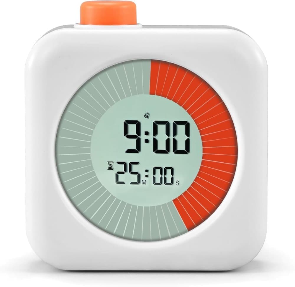 60 Minutes Digital 3-in-1 Timer with Clock and Alarm, White - Image 1