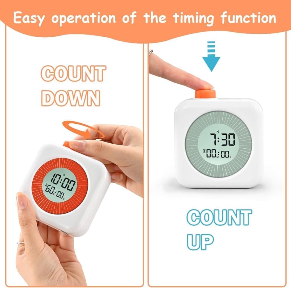 60 Minutes Digital 3-in-1 Timer with Clock and Alarm, White - Image 4