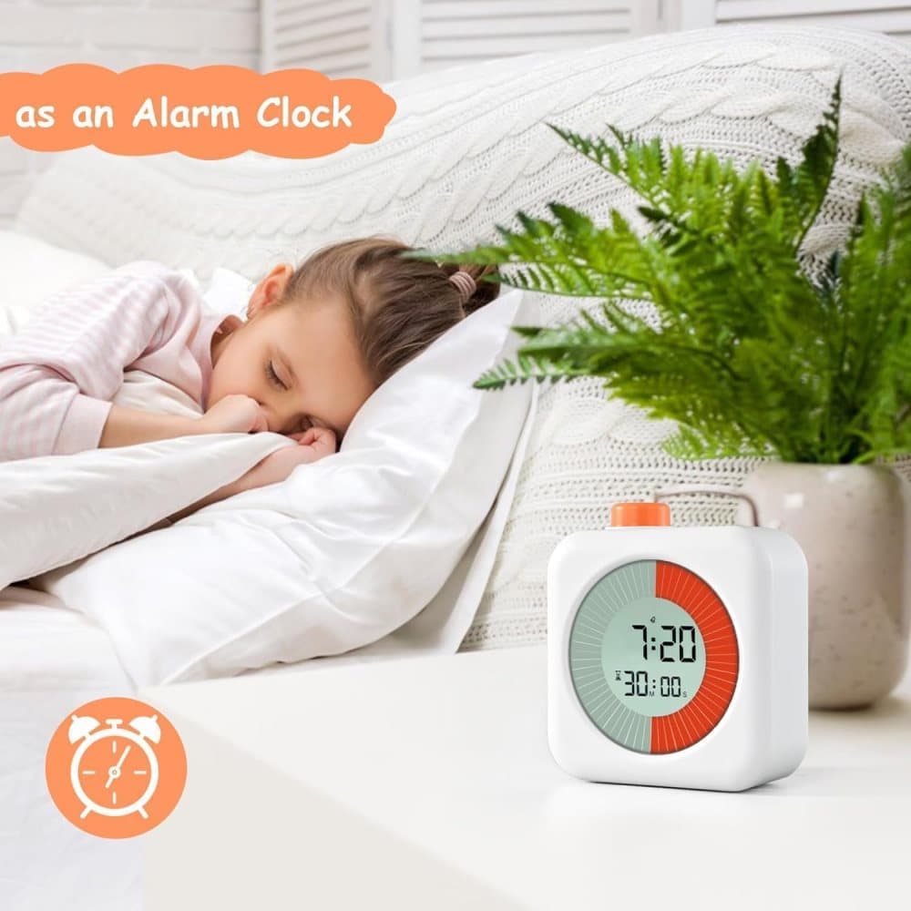 60 Minutes Digital 3-in-1 Timer with Clock and Alarm, White - Image 5