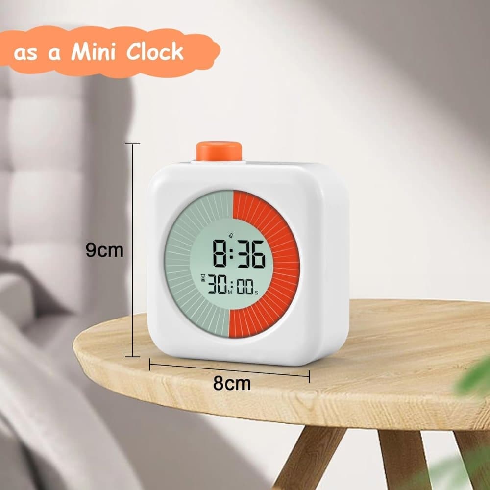 60 Minutes Digital 3-in-1 Timer with Clock and Alarm, White - Image 6