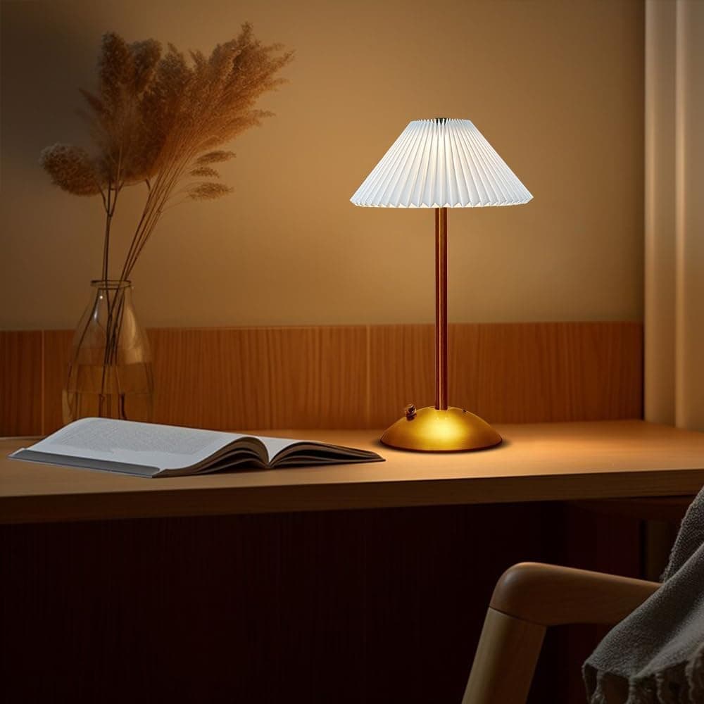 Portable LED Table Lamp with 3 Brightness Levels, USB Desk Lamp for Bedside Dining Table and Desk, White - Image 2