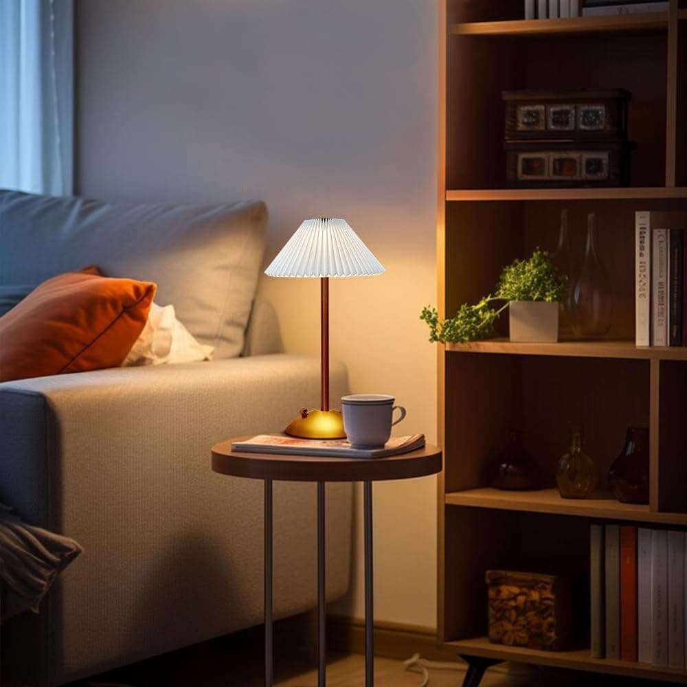 Portable LED Table Lamp with 3 Brightness Levels, USB Desk Lamp for Bedside Dining Table and Desk, White - Image 3