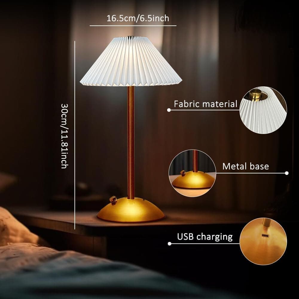 Portable LED Table Lamp with 3 Brightness Levels, USB Desk Lamp for Bedside Dining Table and Desk, White - Image 5