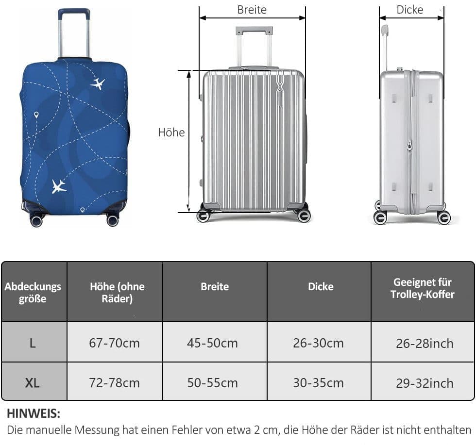 Reinforced Elastic Suitcase Cover Dustproof Durable Double-Sided Printing, 18-32 Inch - Image 6