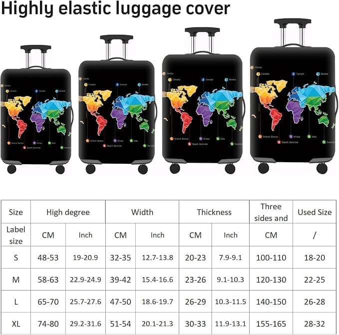 18-32 Inch Elastic Suitcase Cover, Reusable Washable Luggage Protector, 25-28 Inch - Image 2