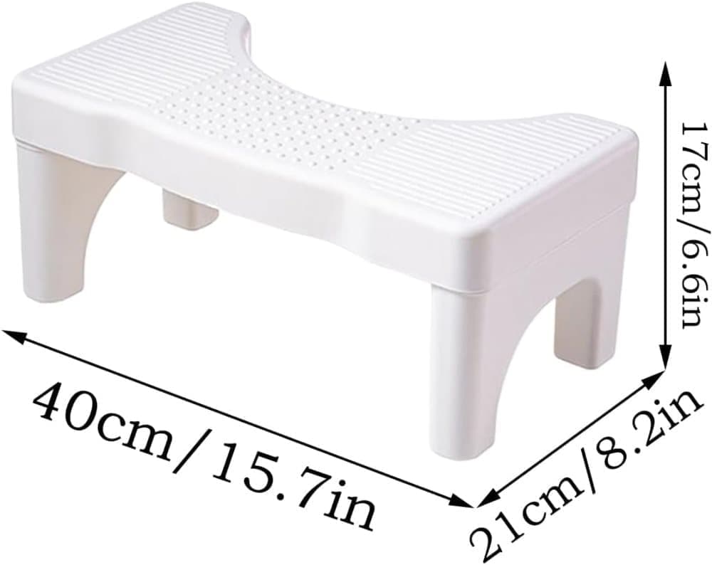 Non-Slip Toilet Stool, 40 x 21 cm, Wide Stomach Squatting Step for Bathroom Gray - Image 2