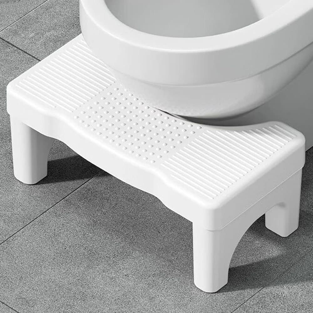 Non-Slip Toilet Stool, White, 40 x 21 cm, Wide Stomach Squatting Step for Bathroom - Image 3