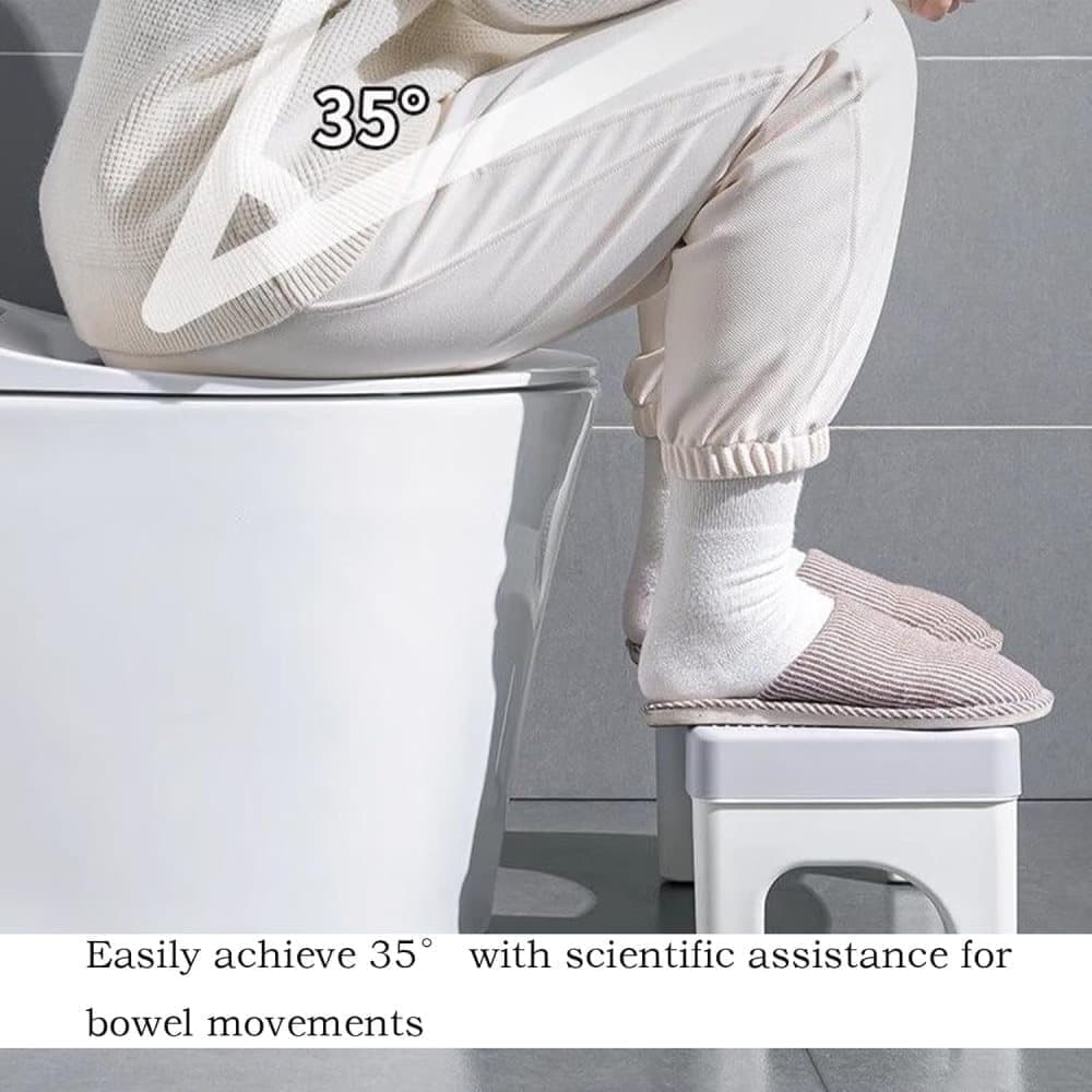 Non-Slip Toilet Stool, White, 40 x 21 cm, Wide Stomach Squatting Step for Bathroom - Image 5