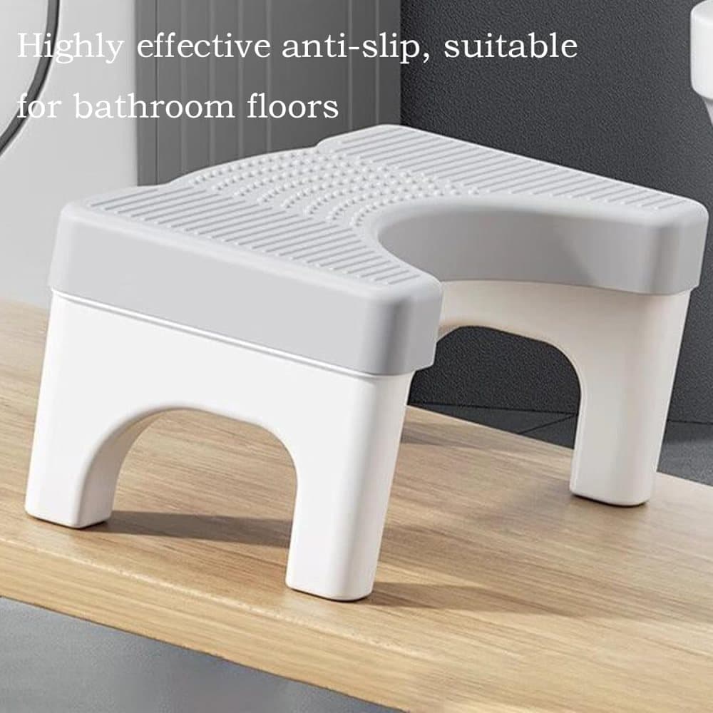 Non-Slip Toilet Stool, White, 40 x 21 cm, Wide Stomach Squatting Step for Bathroom - Image 7