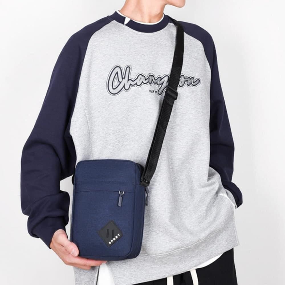 Waterproof Multifunctional Shoulder Bag with Two Compartments, 16x23x9cm, Blue - Image 6