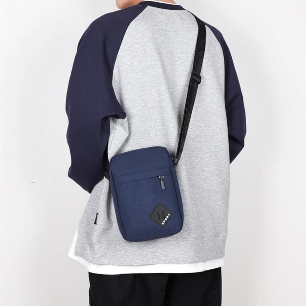 Waterproof Multifunctional Shoulder Bag with Two Compartments, 16x23x9cm, Blue - Image 7