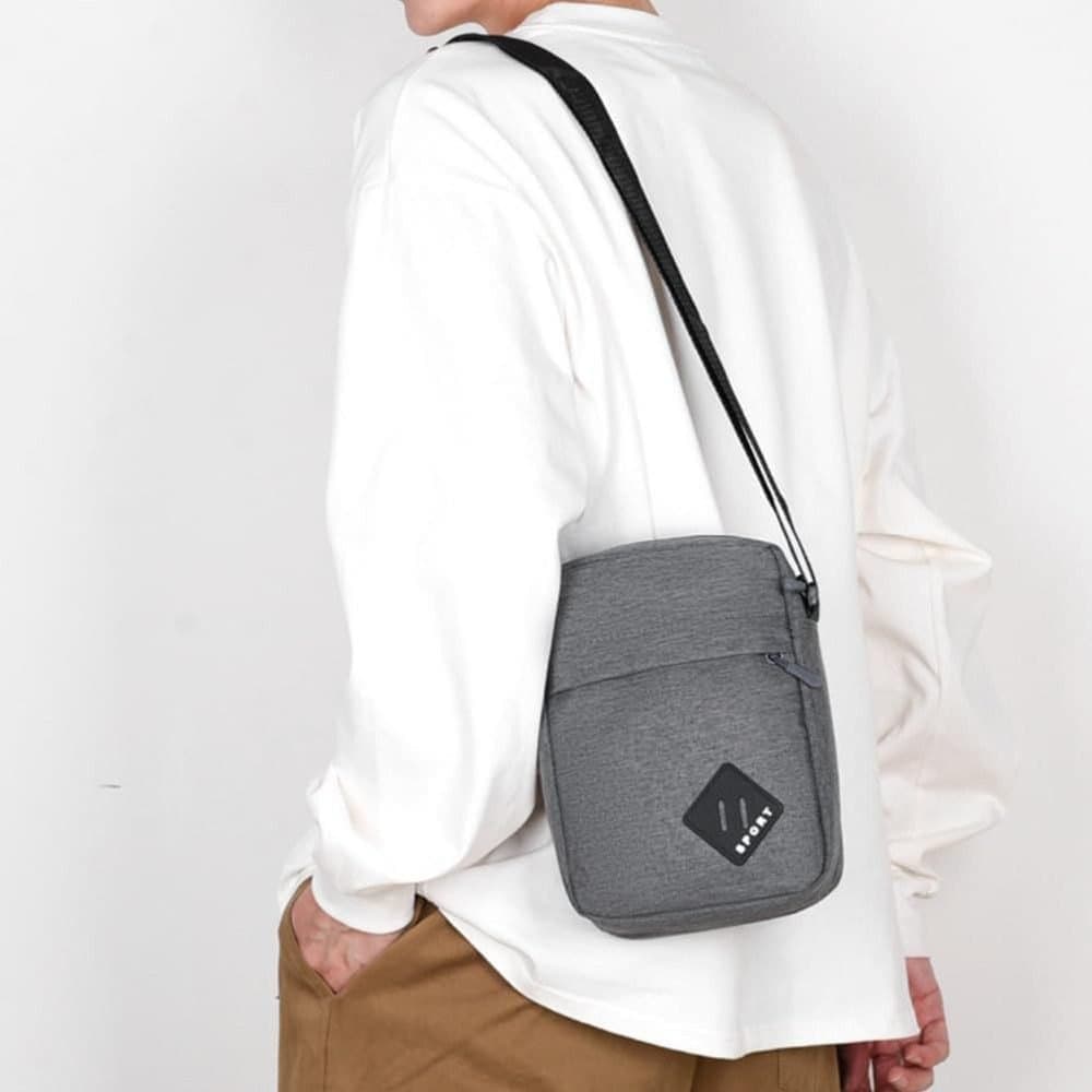 Waterproof Shoulder Backpack Multifunctional with Two Compartments, 16x23x9cm Gray - Image 3