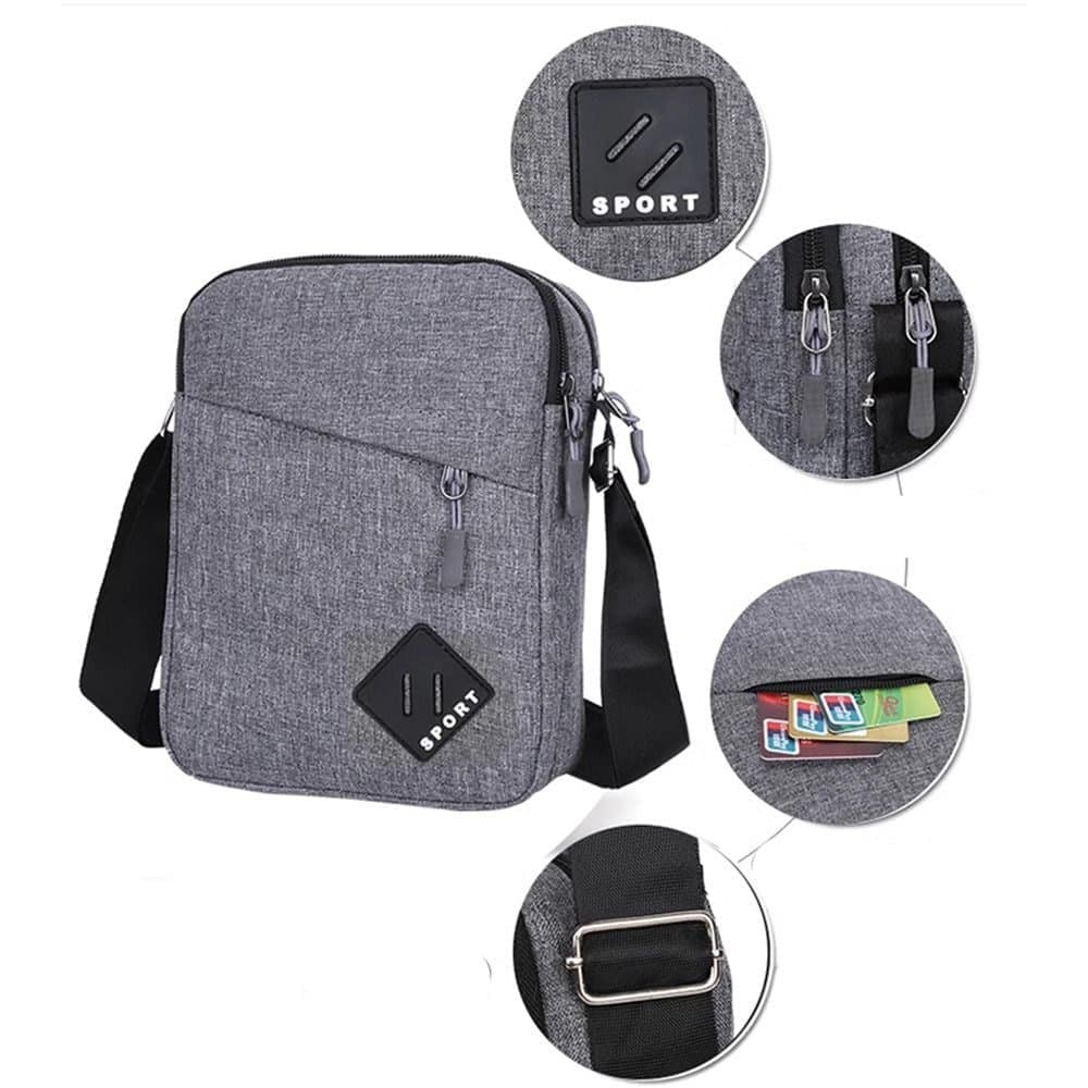 Waterproof Shoulder Backpack Multifunctional with Two Compartments, 16x23x9cm Gray - Image 5