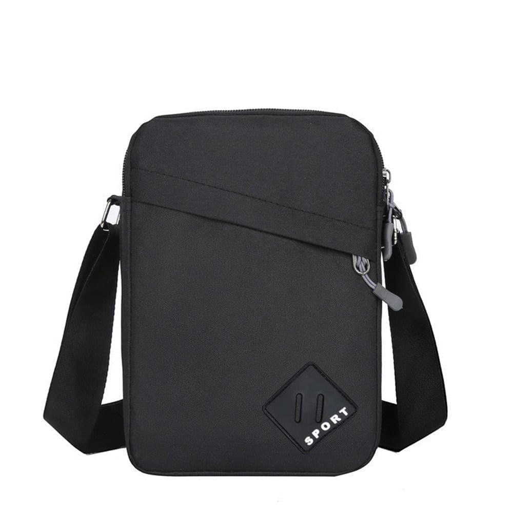 Multifunctional Waterproof Shoulder Bag, 2 Compartments, Black, 16x23x9cm - Image 1