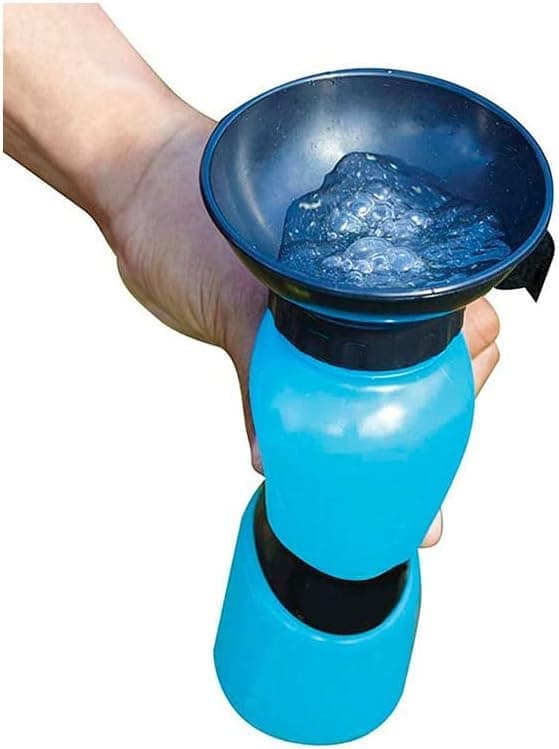 Portable Dog Water Bottle with Bowl 500ml, Blue, Compatible with Dogs - Image 5