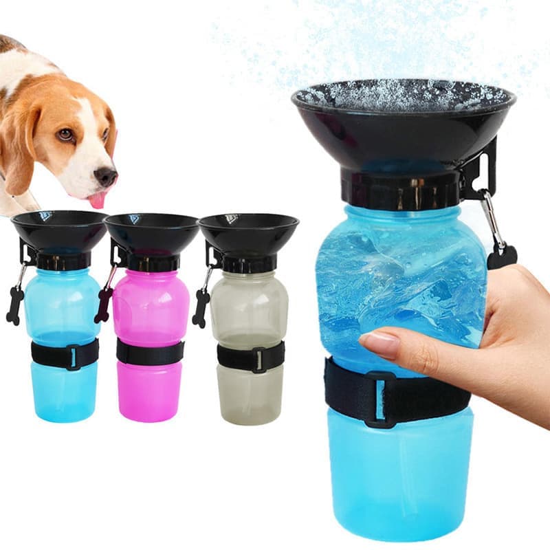 Portable Dog Water Bottle with Bowl 500ml, Blue, Compatible with Dogs - Image 7