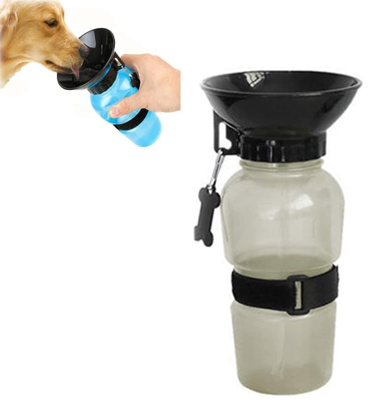 Portable Dog Water Bottle with Bowl, 500ml, Brown, Compatible with Dogs - Image 1