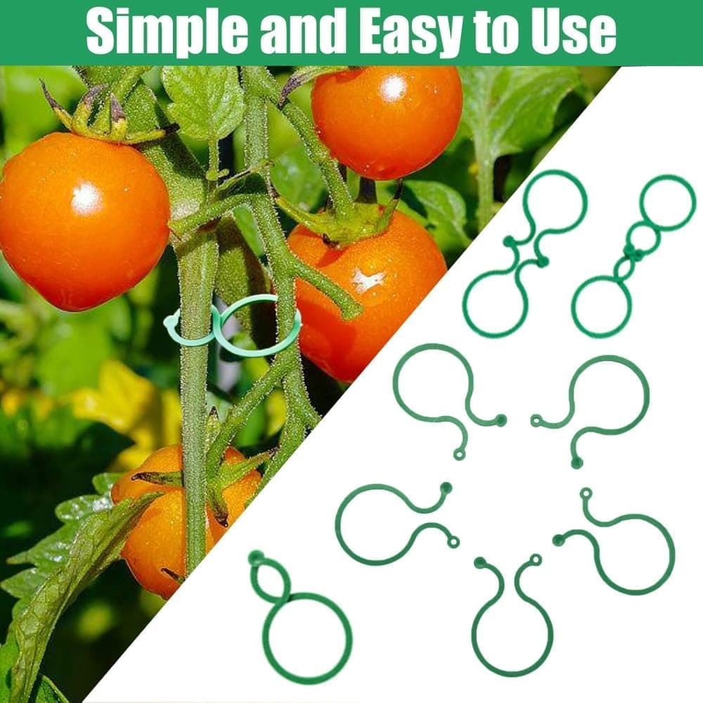 100 pcs Garden Plant Clips Plastic Ring for Vines Tomatoes Flowers, 1.2 inch - Image 2
