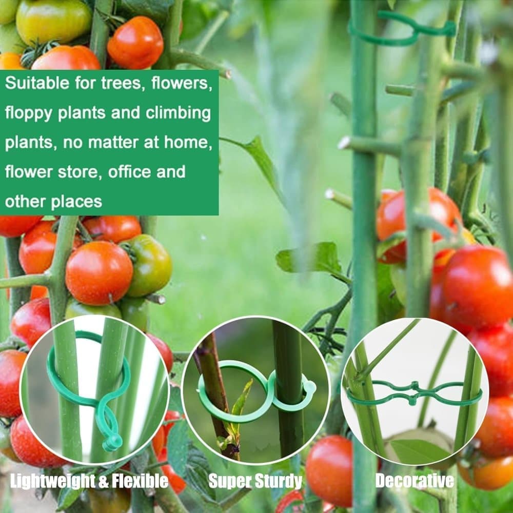 100 pcs Garden Plant Clips Plastic Ring for Vines Tomatoes Flowers, 1.2 inch - Image 5